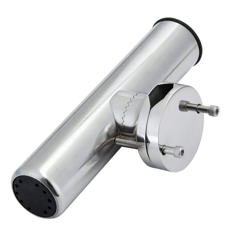 Manifish Stainless Steel Clamp on Fishing Rod Holder, 360 Degree Adjustable Fishing Pole Holder, Rail Mount Rod Holder for Rails 1-1/4â€ to 2â€ - Image 2